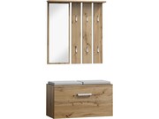 Szafka na buty + wieszak z lustrem P-001 dąb wotan/szary SIGNAL