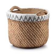 Osłonka ceramiczna ROSITA Ø 23x21cm naturalna/biała MONDEX