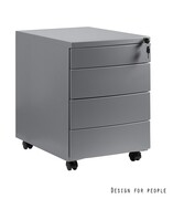 Kontenerek biurowy RP-04 srebrny UNIQUE