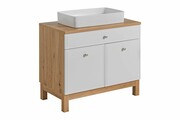 Szafka pod umywalkę nablatową SAMOA WHITE 852 biała/dąb COMAD