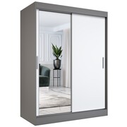 Szafa przesuwna MODUO COMFORT 150 antracyt/biała mat z lustrem po lewej MKPOL