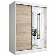 Szafa przesuwna MODUO COMFORT 2 150 biała mat/dąb sonoma z lustrem MKPOL