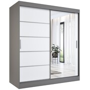 Szafa przesuwna MODUO COMFORT 2 180 antracyt/biała mat z lustrem MKPOL