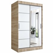 Szafa przesuwna MODUO COMFORT 2 120 dąb sonoma/biała mat z lustrem MKPOL