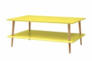 Ława KORO LOW 110x70 żółta z półką RAGABA