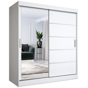 Szafa przesuwna MODUO COMFORT 3 180 biała mat z lustrem MKPOL
