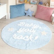 Dywan dziecięcy BABY, YOU ROCK! 120x120 niebieski LORENA CANALS