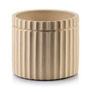 Osłonka ceramiczna ROSITA Ø 15.5x13cm beżowa/złota MONDEX