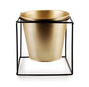 Osłonka metalowa na stojaku SWEN GOLD Ø 14xh14cm złota/czarna MONDEX