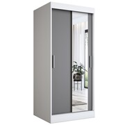 Szafa przesuwna MODUO COMFORT 90 biała mat/antracyt z lustrem po prawej MKPOL