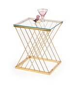 Ława NANCY 45x39 transparentna/złota HALMAR