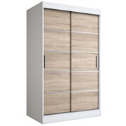 Szafa przesuwna MODUO COMFORT 120 biała mat/dąb sonoma z listwami MKPOL