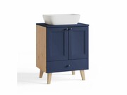 Szafka pod umywalkę VENEZIA DUM 60 S/1 FR dąb/granat z blatem STOLKAR