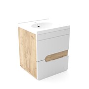 Szafka pod umywalkę LOFT 60 WP biały mat/dąb 4STOL