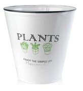 Osłonka metalowa PLANTS Ø 17x17cm biała MONDEX