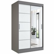 Szafa przesuwna MODUO COMFORT 2 120 antracyt/biała mat z lustrem MKPOL