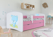 Łóżko dziecięce BABY DREAMS niebieski miś 180x80 KOCOT KIDS
