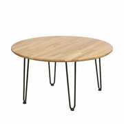 Stolik kawowy IRON OAK okrągły 88x88xh47,5 dąb/czarny MOONWOOD Meble