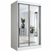 Szafa przesuwna MODUO COMFORT 120 biała mat/antracyt z dwoma lustrami MKPOL