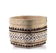 Osłonka ceramiczna ROSITA 15x13.5cm naturalna/biała/czarna MONDEX