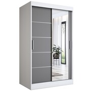 Szafa przesuwna MODUO COMFORT 2 120 biała mat/antracyt z lustrem MKPOL