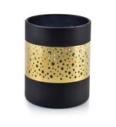 Świecznik szklany RITA BLACK ⌀10x12,5 cm czarny/złoty MONDEX