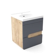 Szafka pod umywalkę LOFT 60 WP grafit mat/dąb 4STOL