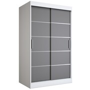 Szafa przesuwna MODUO COMFORT 120 biała mat/antracyt z listwami MKPOL