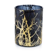 Świecznik szklany ODETTE GOLD ⌀10x12,5 cm czarny/złoty MONDEX