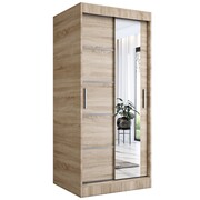 Szafa przesuwna MODUO COMFORT 2 90 dąb sonoma z lustrem MKPOL