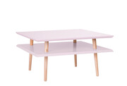 Stolik kawowy SQUARE LOW 68x68 różowy kwadratowy RAGABA