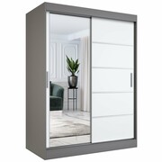 Szafa przesuwna MODUO COMFORT 3 150 antracyt/biała mat z lustrem MKPOL