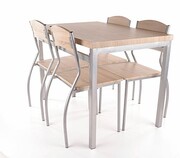 Zestaw ASTRO stół + 4 krzesła dąb sonoma/aluminium SIGNAL