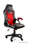 Fotel biurowy gamingowy DYNAMIQ V7 czarny/czerwony UNIQUE