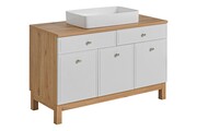 Szafka pod umywalkę nablatową SAMOA WHITE 854 biała/dąb COMAD