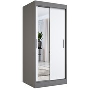 Szafa przesuwna MODUO COMFORT 90 antracyt/biała mat z lustrem po lewej MKPOL