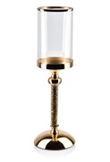 Świecznik szklany CHANTAL ⌀12x37,5 cm złoty MONDEX