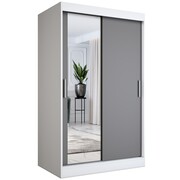 Szafa przesuwna MODUO COMFORT 120 biała mat/antracyt z lustrem po lewej MKPOL