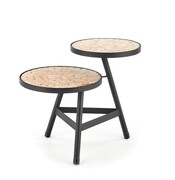 Stolik kawowy NATURELLA 2P 73x48 naturalny/czarny HALMAR