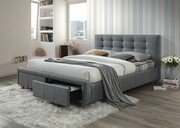 Łóżko ASCOT 160x200 szare z szufladami SIGNAL