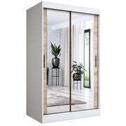 Szafa przesuwna MODUO COMFORT 120 biała mat/dąb sonoma z dwoma lustrami MKPOL