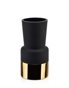 Wazon szklany SERENITE ⌀10x20 cm czarny mat/złoty MONDEX