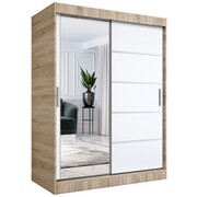 Szafa przesuwna MODUO COMFORT 3 150 dąb sonoma/biała mat z lustrem MKPOL