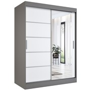 Szafa przesuwna MODUO COMFORT 2 150 antracyt/biała mat z lustrem MKPOL