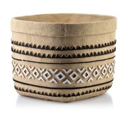 Osłonka ceramiczna ROSITA 25.5x21cm naturalna/biała/czarna MONDEX