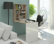 Biurko HIDE sonoma jasna/biały połysk rozkładane VIVALDI