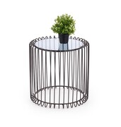 Ława AMINA 45x45 dymiony/czarny HALMAR