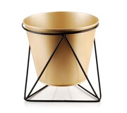 Osłonka metalowa na stojaku SWEN GOLD Ø 15xh15cm złota/czarna MONDEX