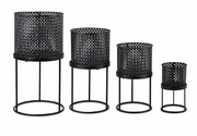 Komplet 4 osłonek metalowych SWEN Ø 25x46 Ø 18,5x37,5cm Ø 17x30,5 Ø 11,5x22cm czarnych MONDEX