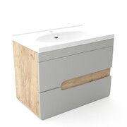 Szafka pod umywalkę LOFT 80 szary mat/dąb 4STOL